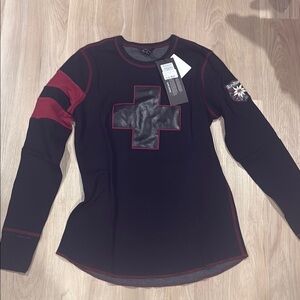 Alp N Rock Blue and Red Graphic Long Sleeve Sweatshirt